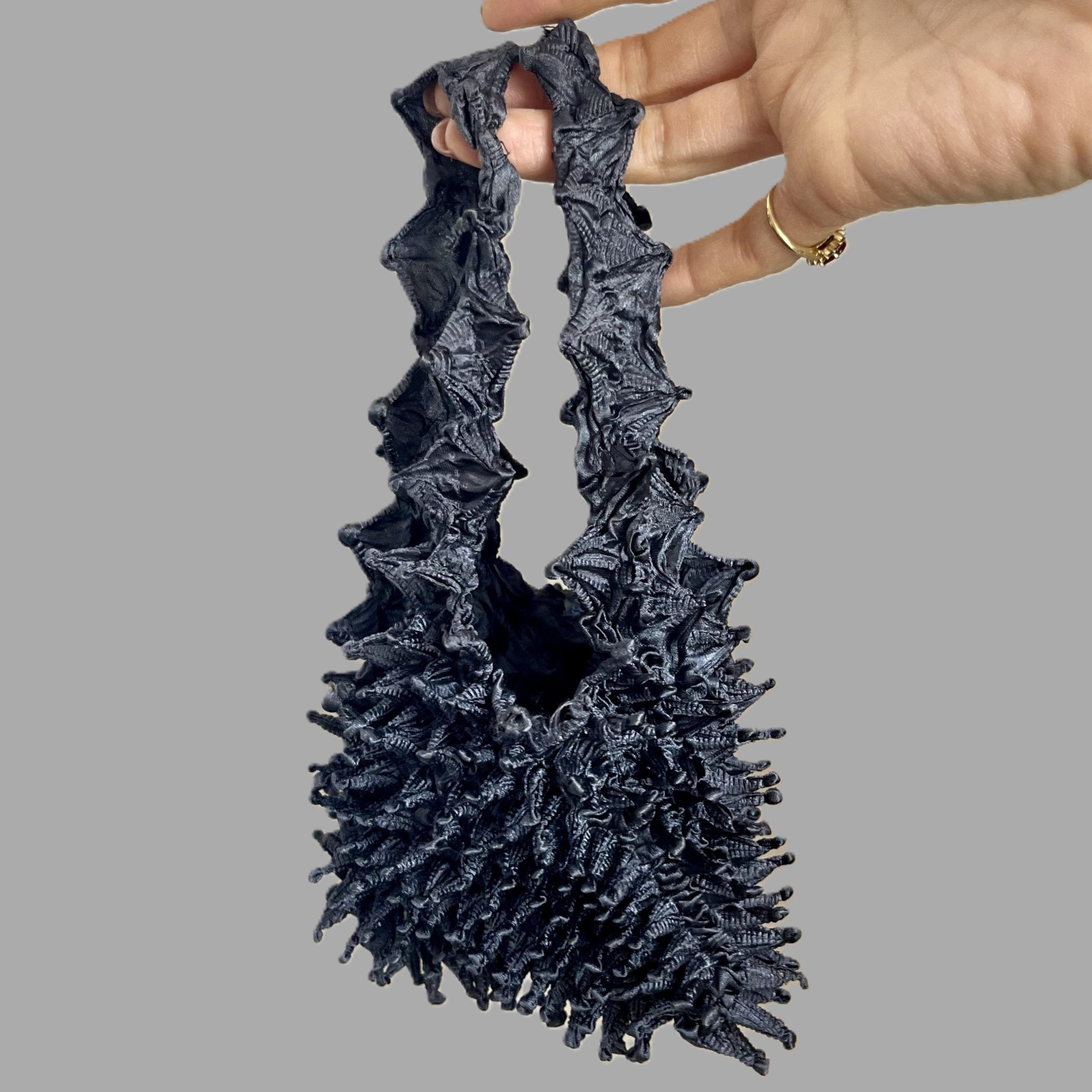 SATIN KUMO BAG - Charcoal Noir - Image 3